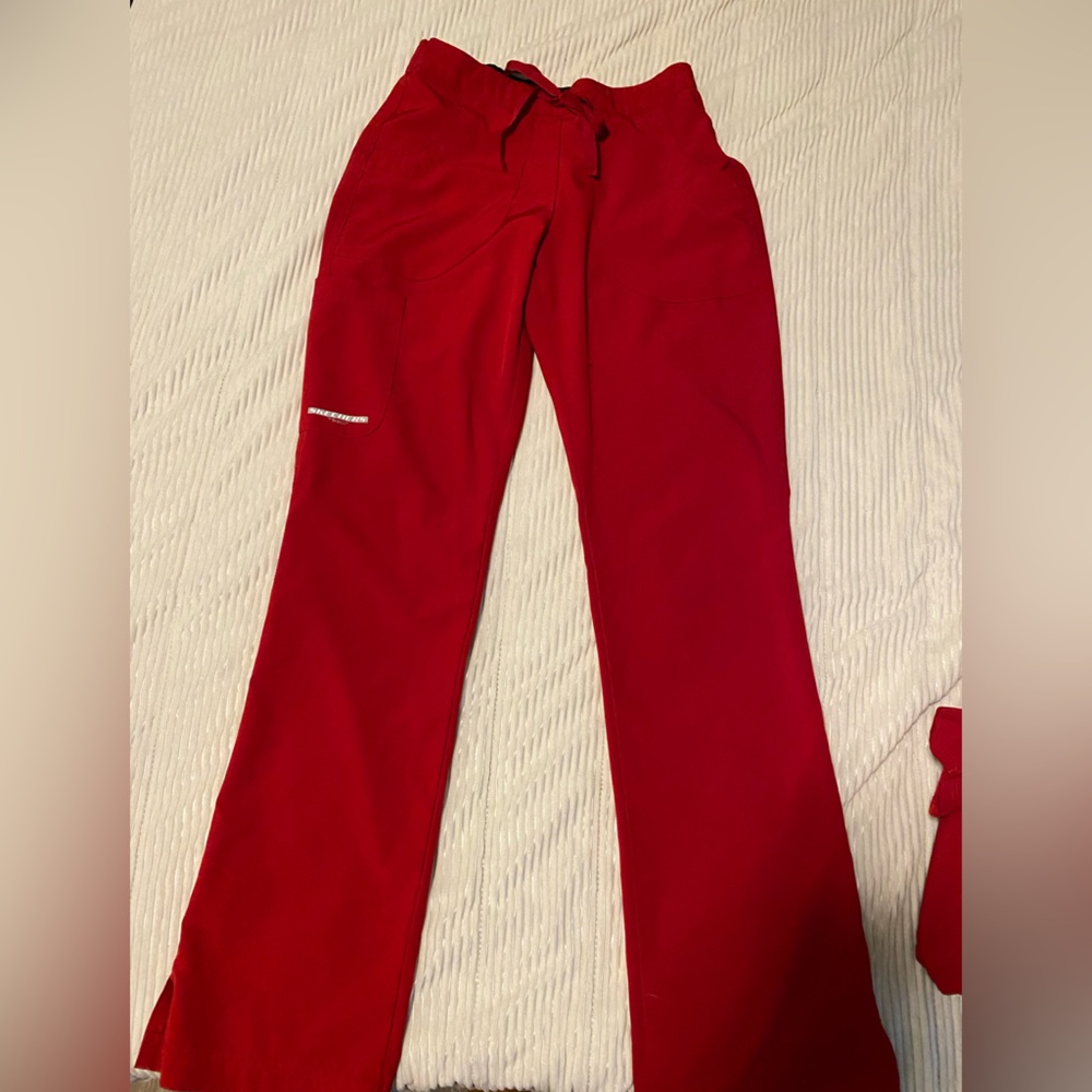 Red Scrub flare Pants